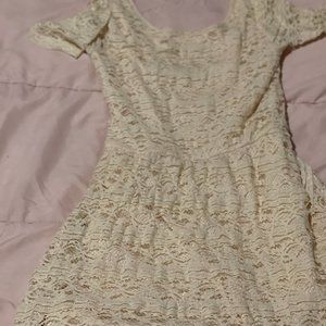 Rewind Women's Cream High-Low Dress Size X